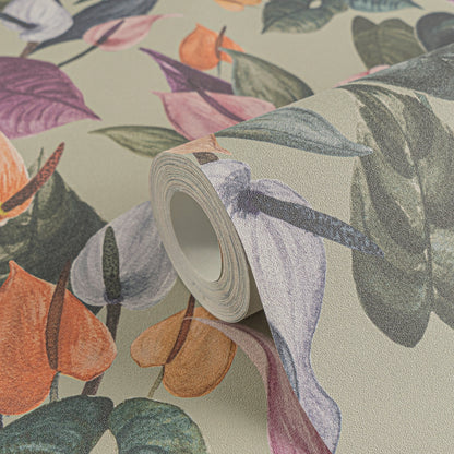 Livingwalls Anna D'Andrea  Blätter Grau Blau - 10,05 m x 0,53 m