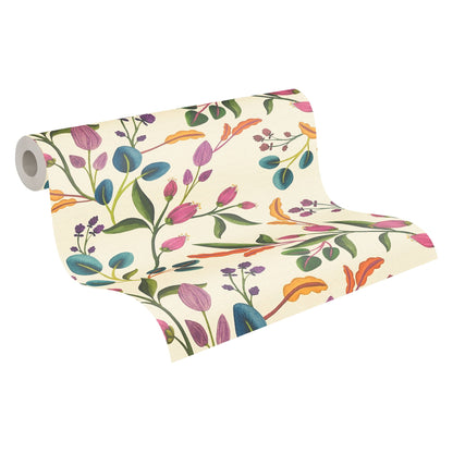 Mustertapete Zarte Blüten Bunt - 10,05 m x 0,53 m