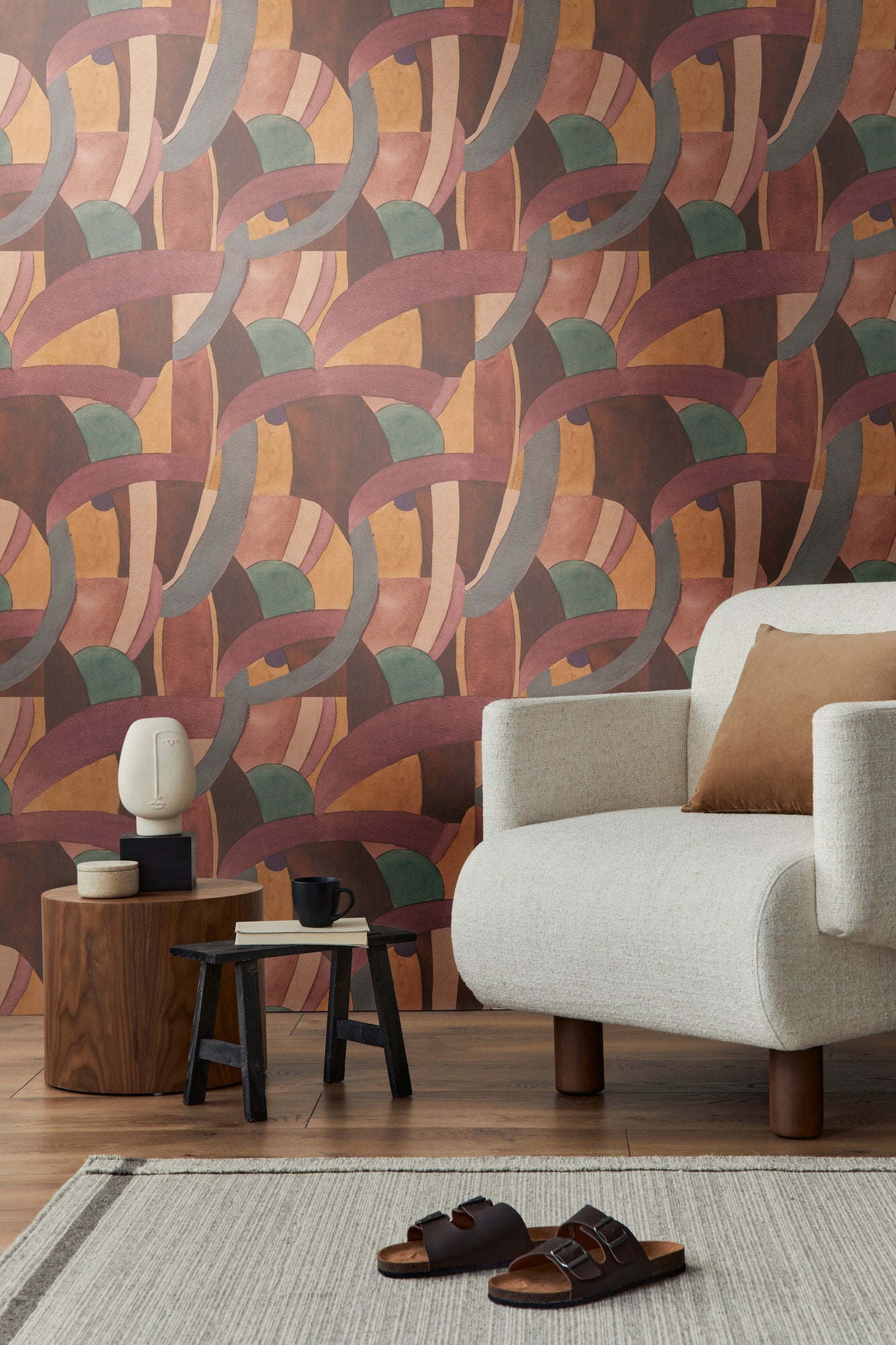 Livingwalls Anna D'Andrea  Grafik Braun Rot - 10,05 m x 0,53 m