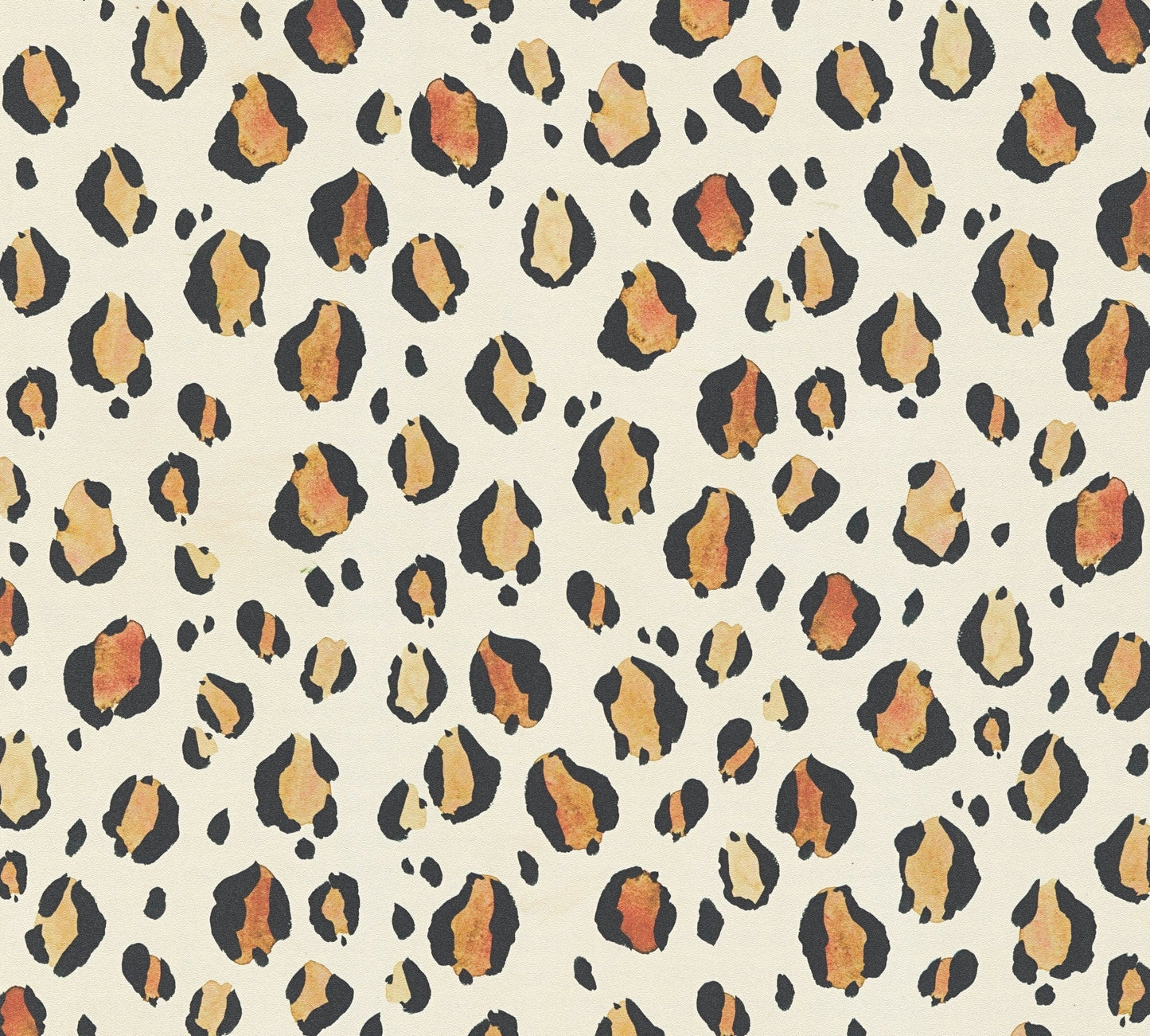 Mustertapete Leopardenmuster Beige Schwarz - 10,05 m x 0,53 m
