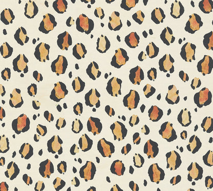 Mustertapete Leopardenmuster Beige Schwarz - 10,05 m x 0,53 m
