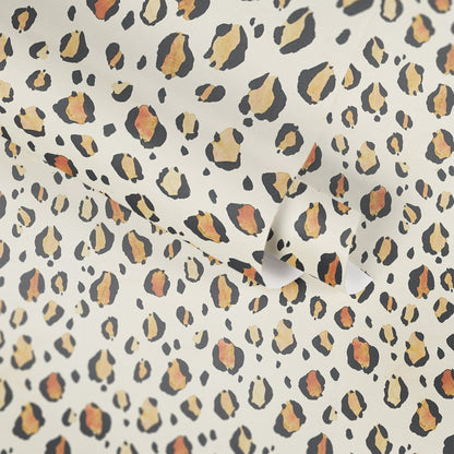 Mustertapete Leopardenmuster Beige Schwarz - 10,05 m x 0,53 m