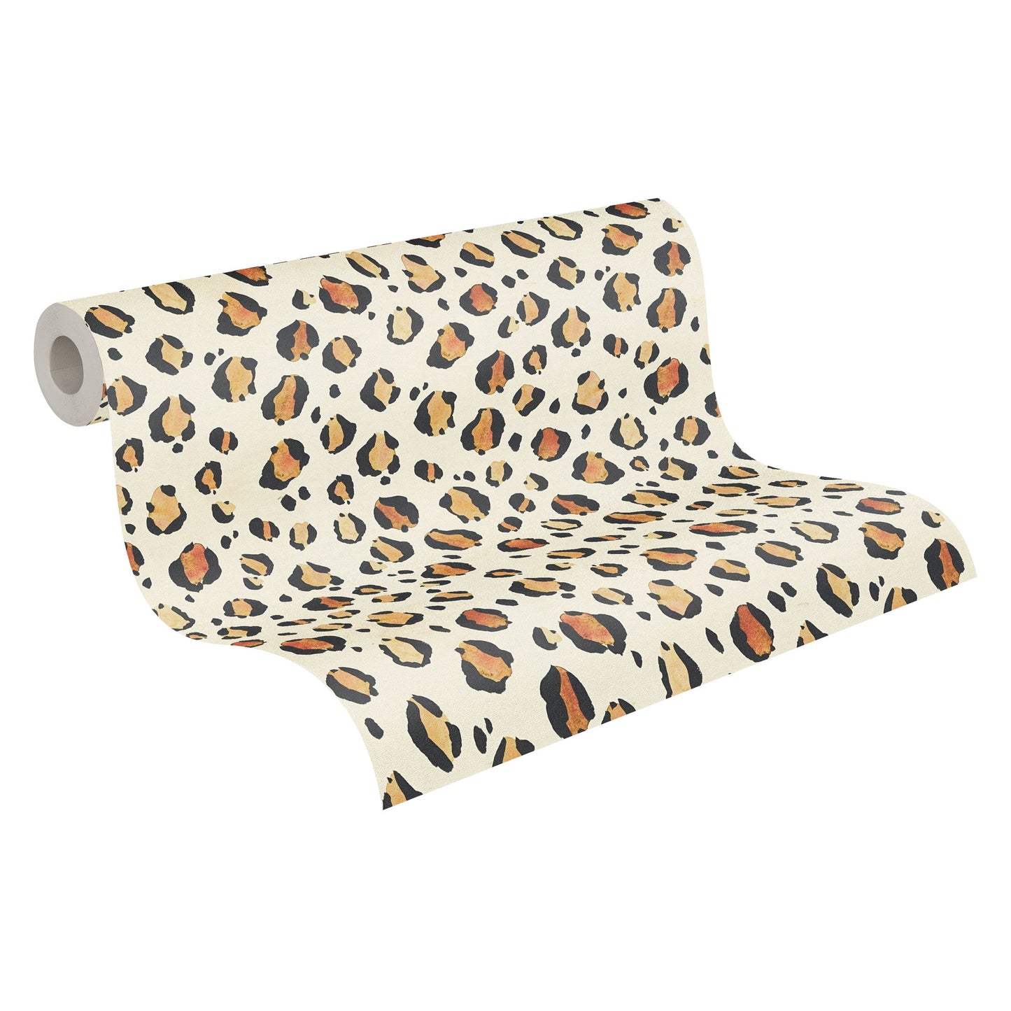 Mustertapete Leopardenmuster Beige Schwarz - 10,05 m x 0,53 m