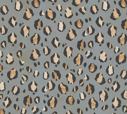 Mustertapete Leopardenmuster Grau Beige - 10,05 m x 0,53 m
