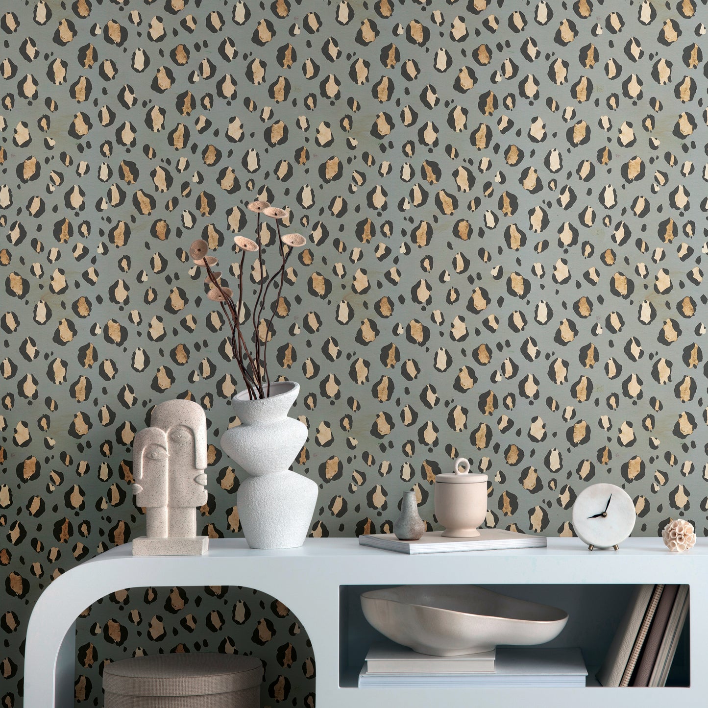 Livingwalls Anna D'Andrea  Leopardenmuster Grau - 10,05 m x 0,53 m