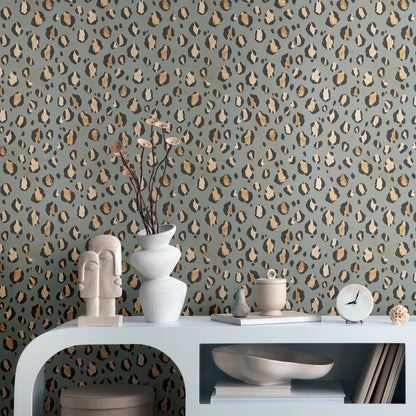 Livingwalls Anna D'Andrea  Leopardenmuster Grau - 10,05 m x 0,53 m