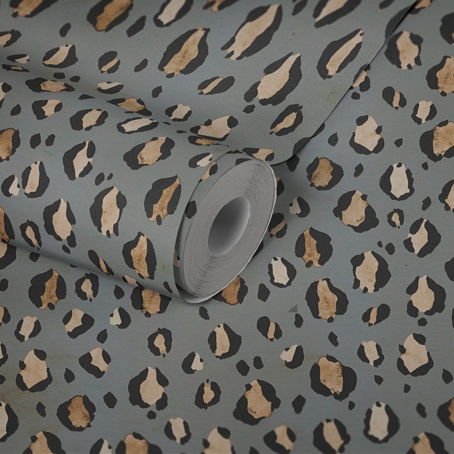 Mustertapete Leopardenmuster Grau Beige - 10,05 m x 0,53 m