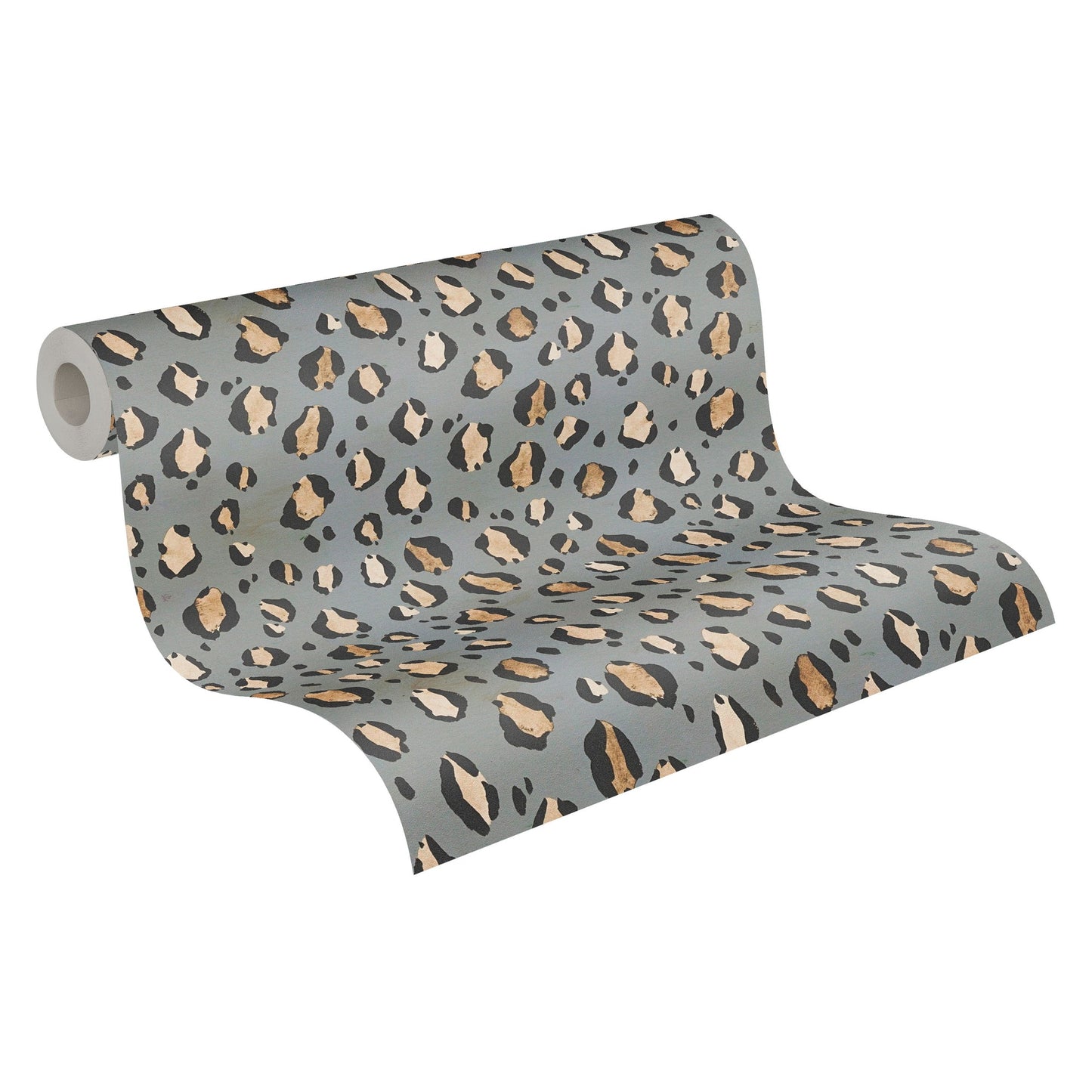 Mustertapete Leopardenmuster Grau Beige - 10,05 m x 0,53 m