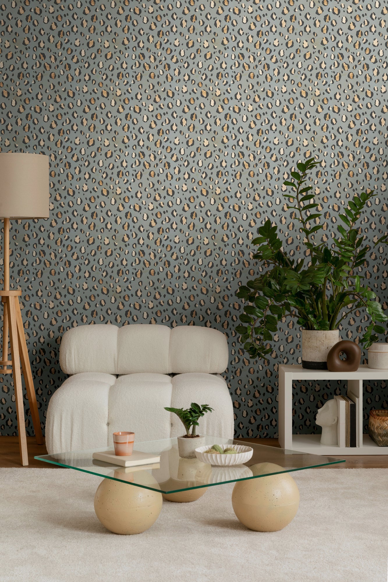 Livingwalls Anna D'Andrea  Leopardenmuster Grau - 10,05 m x 0,53 m