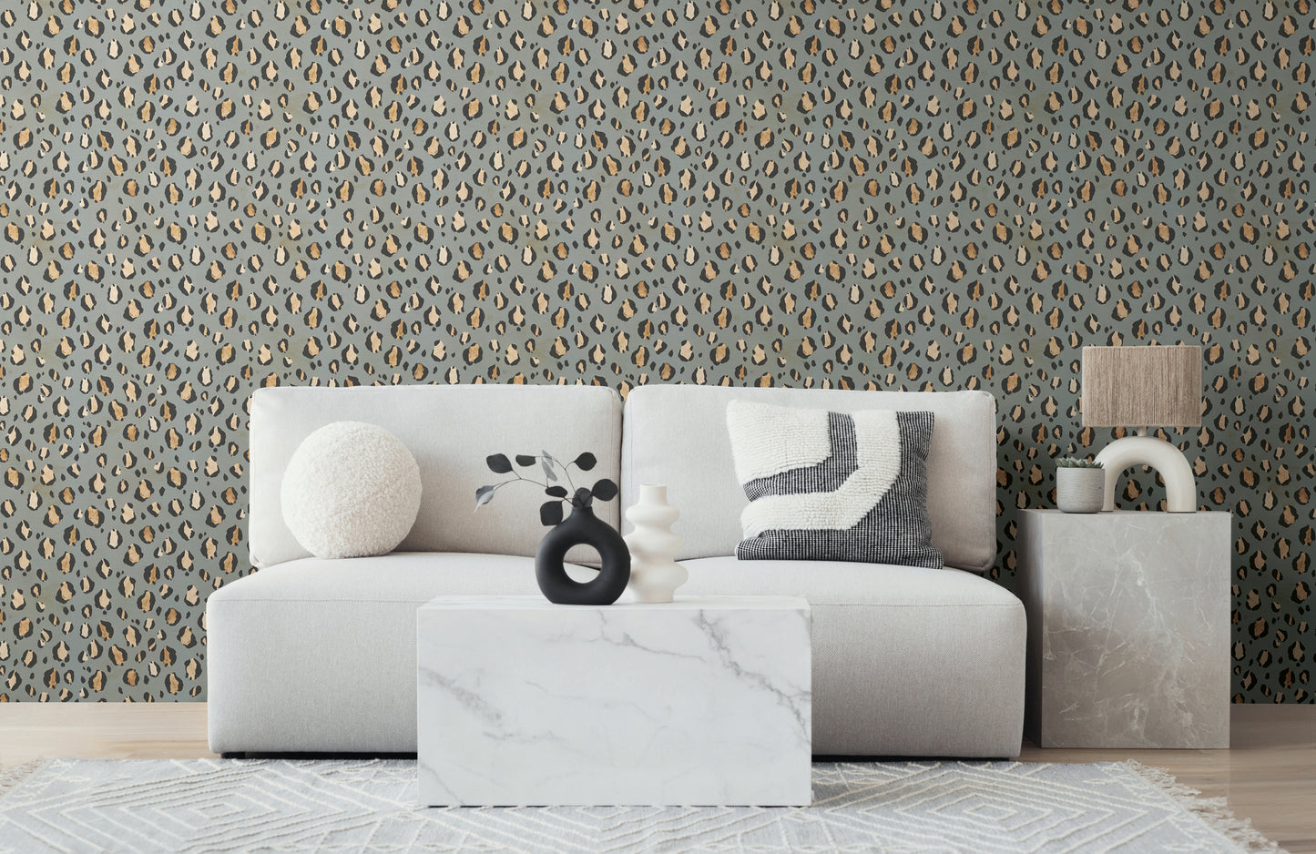 Livingwalls Anna D'Andrea  Leopardenmuster Grau - 10,05 m x 0,53 m