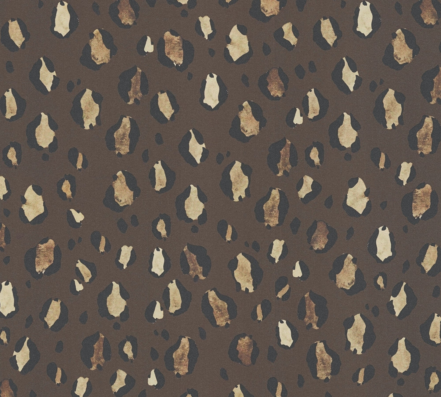 Mustertapete Leopardenmuster Braun Schwarz - 10,05 m x 0,53 m