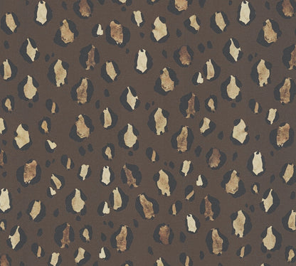 Mustertapete Leopardenmuster Braun Schwarz - 10,05 m x 0,53 m