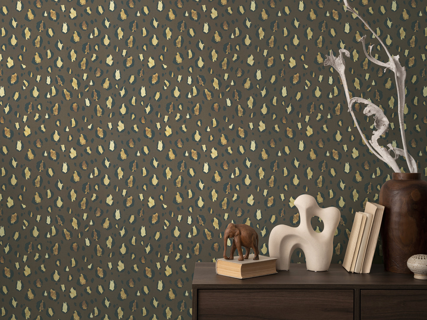 Livingwalls Anna D'Andrea  Leopardenmuster Braun - 10,05 m x 0,53 m