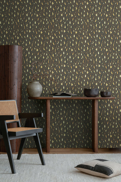 Mustertapete Leopardenmuster Braun Schwarz - 10,05 m x 0,53 m