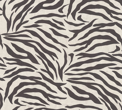 Mustertapete Zebra Muster Beige Schwarz - 10,05 m x 0,53 m