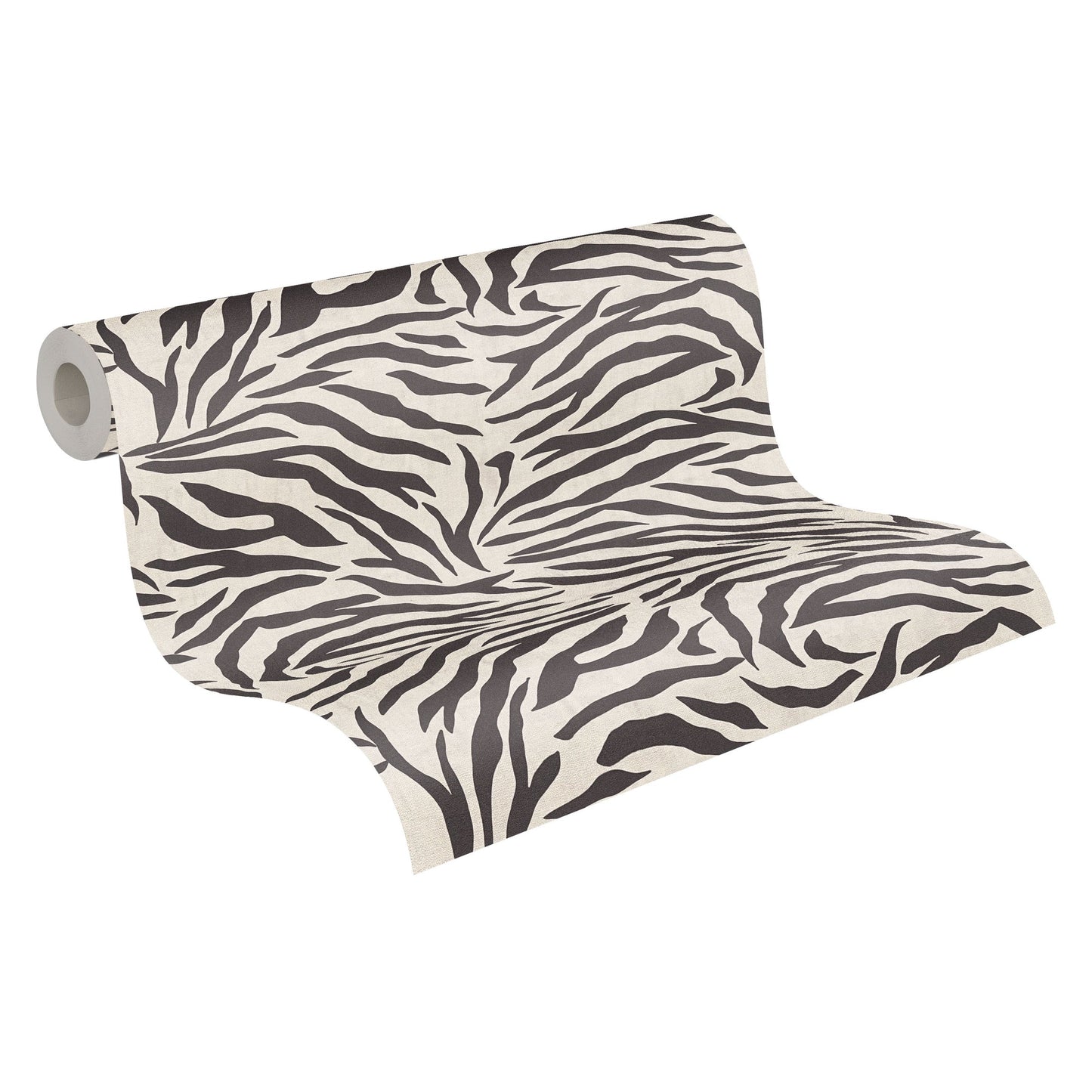 Mustertapete Zebra Muster Beige Schwarz - 10,05 m x 0,53 m