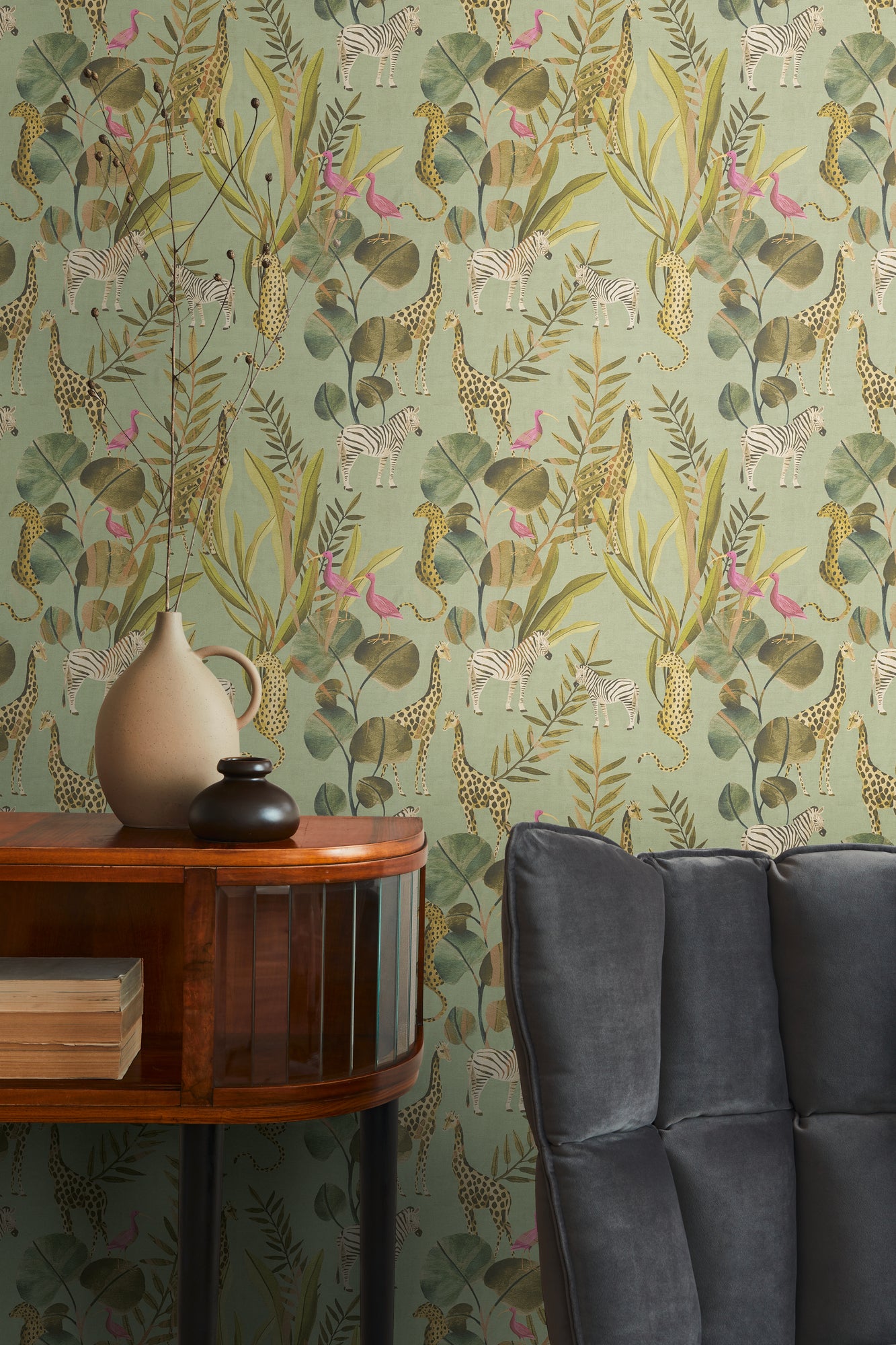 Livingwalls Anna D'Andrea  Floral Grün Braun - 10,05 m x 0,53 m