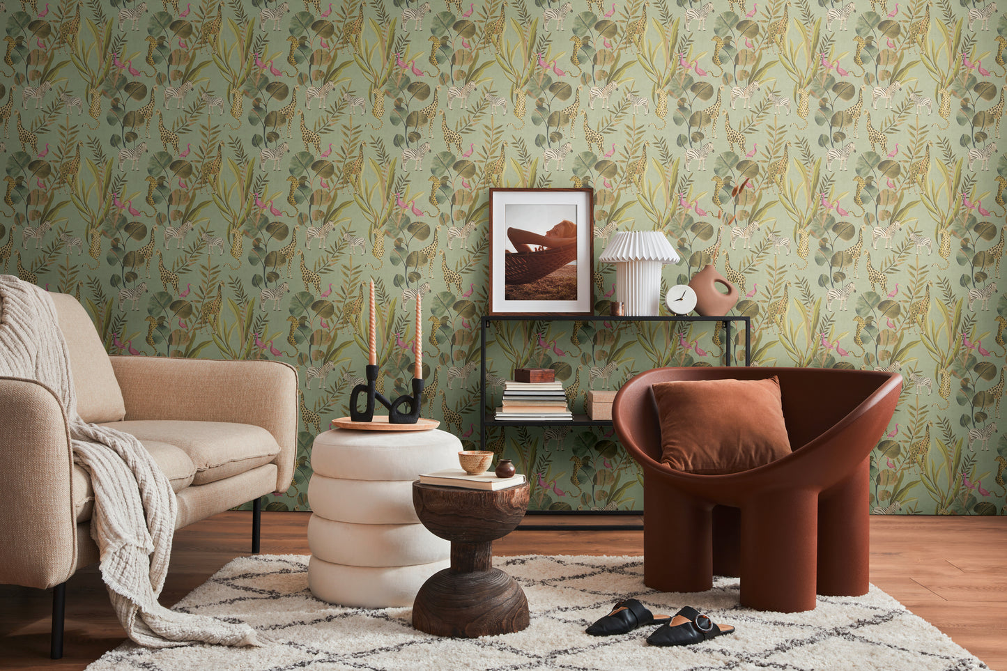 Livingwalls Anna D'Andrea  Floral Grün Braun - 10,05 m x 0,53 m