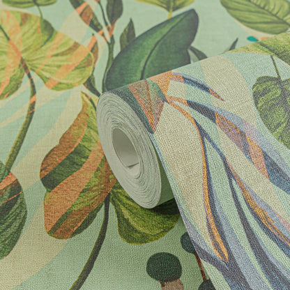 Livingwalls Anna D'Andrea  Blätter Blau Beige - 10,05 m x 0,53 m