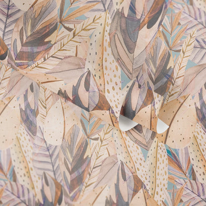 Mustertapete Tropische Blätter Beige Pastell - 10,05 m x 0,53 m