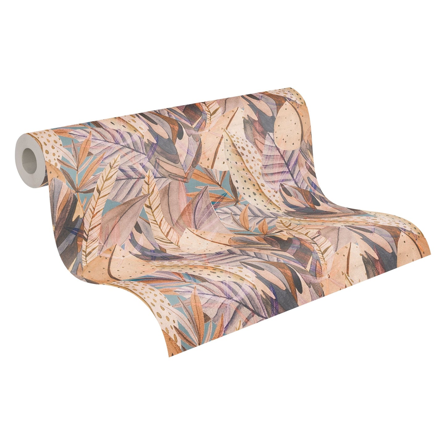 Mustertapete Tropische Blätter Beige Pastell - 10,05 m x 0,53 m