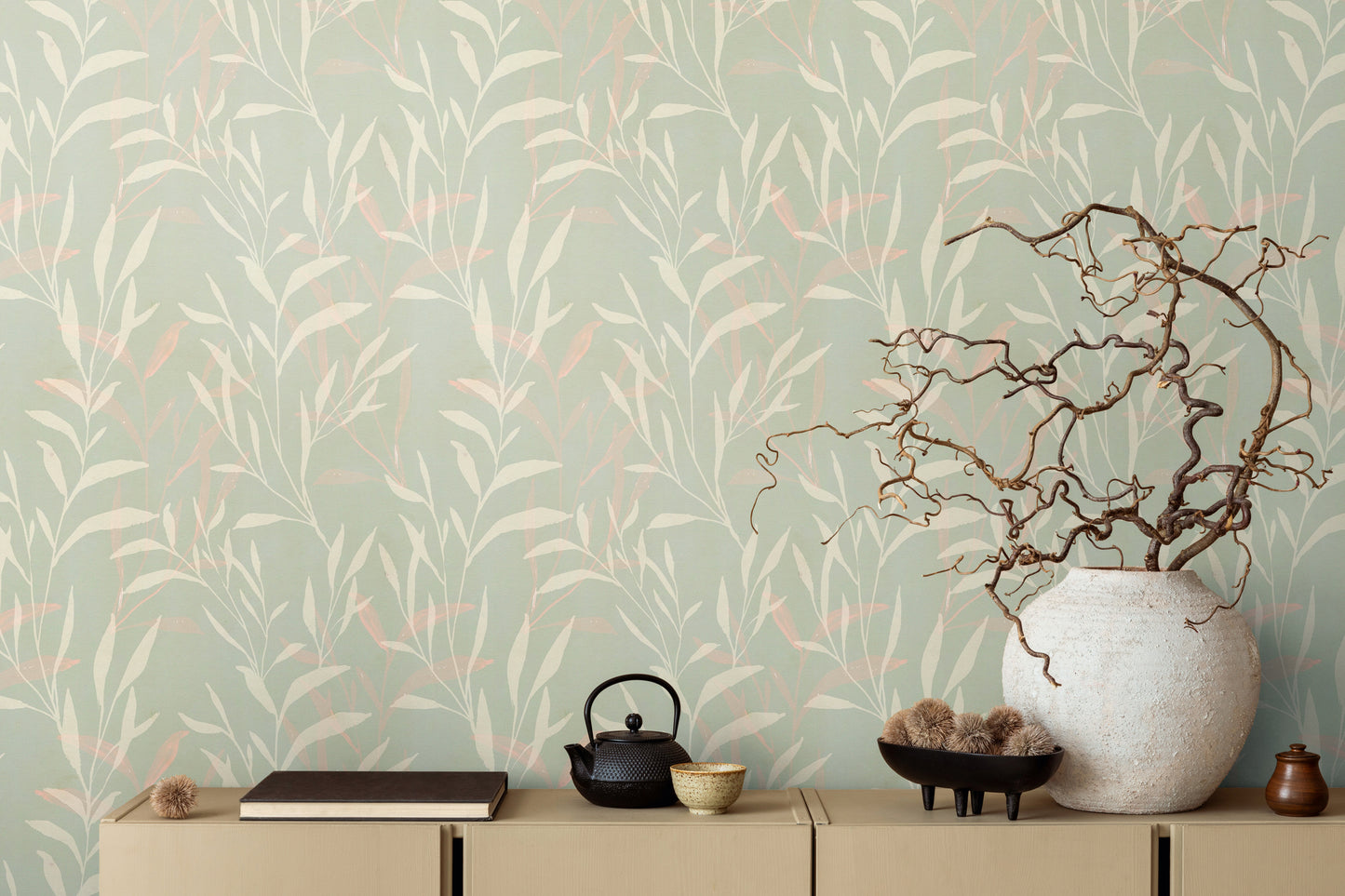 Livingwalls Anna D'Andrea  Blätter Creme Grün - 10,05 m x 0,53 m