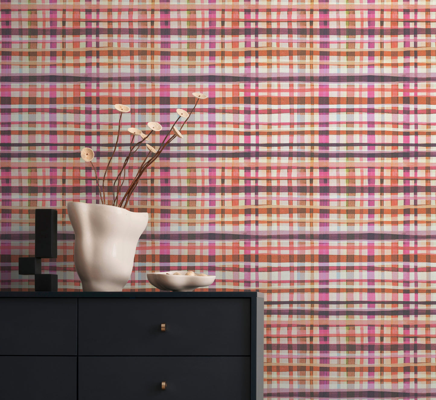 Livingwalls Anna D'Andrea  Karomuster Beige - 10,05 m x 0,53 m