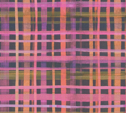 Mustertapete Karo Muster Pink Dunkel - 10,05 m x 0,53 m