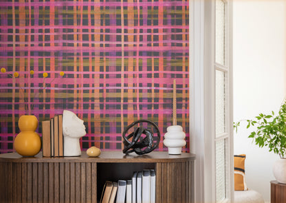 Livingwalls Anna D'Andrea  Karomuster Pink - 10,05 m x 0,53 m
