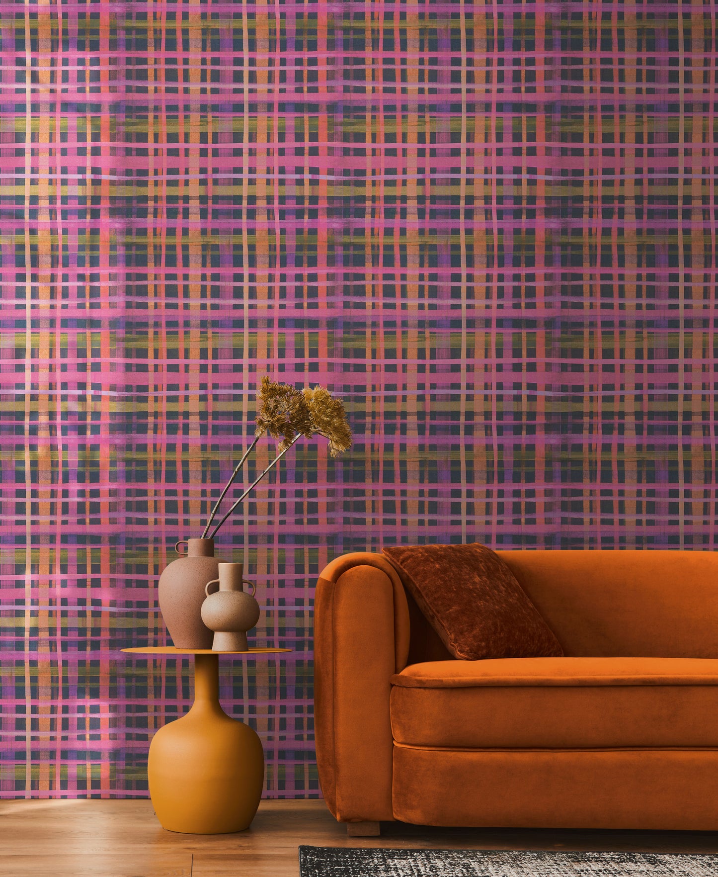 Livingwalls Anna D'Andrea  Karomuster Pink - 10,05 m x 0,53 m