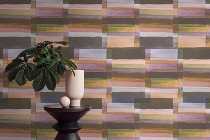 Livingwalls Anna D'Andrea  Streifen Braun Blau - 10,05 m x 0,53 m