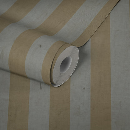 Mustertapete Blockstreifen Beige-Grau - 10,05 m x 0,53 m