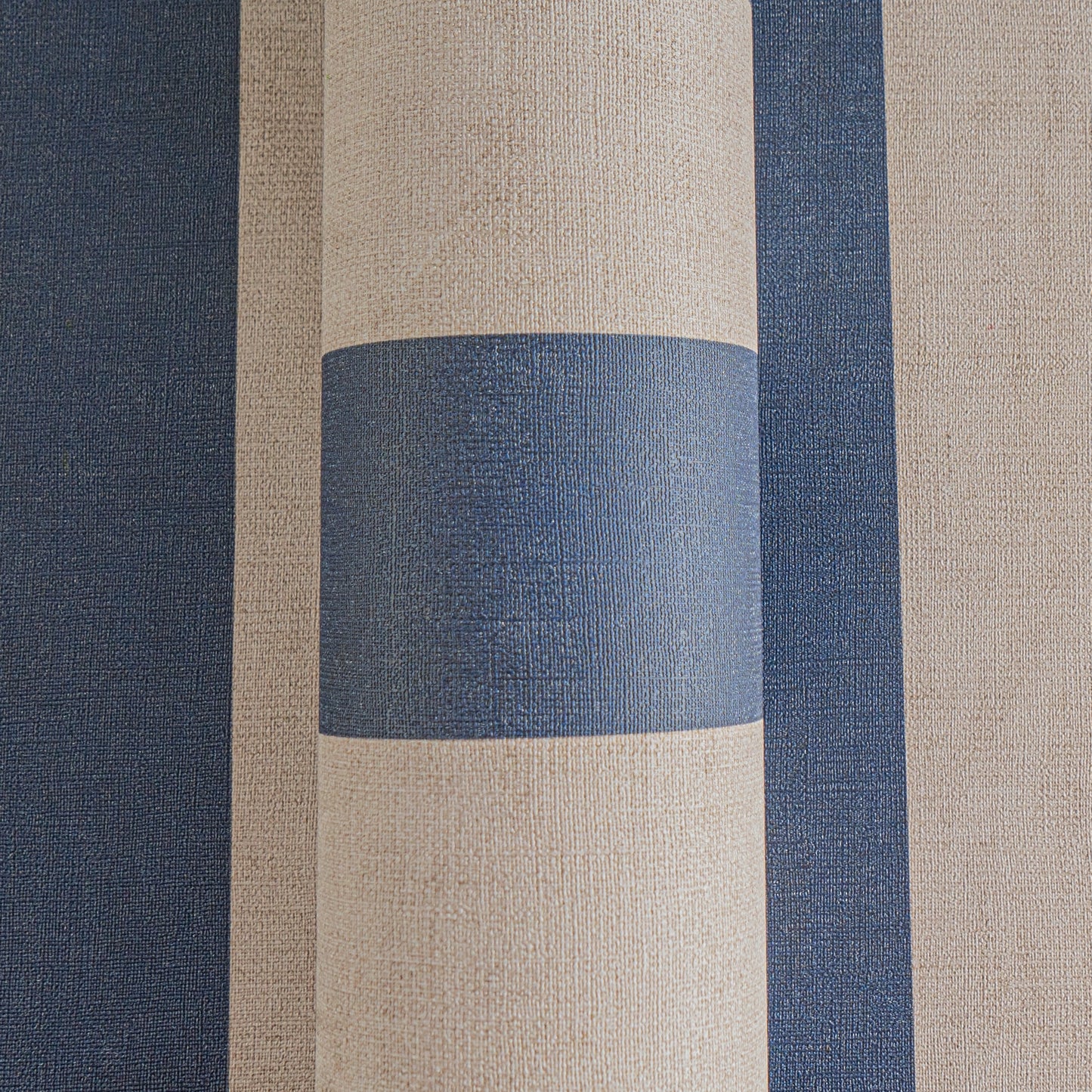 Livingwalls Anna D’Andrea Vliestapete Blockstreifen Dunkelblau Beige - 10,05 m x 0,53 m