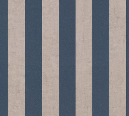 Livingwalls Anna D’Andrea Vliestapete Blockstreifen Dunkelblau Beige - 10,05 m x 0,53 m