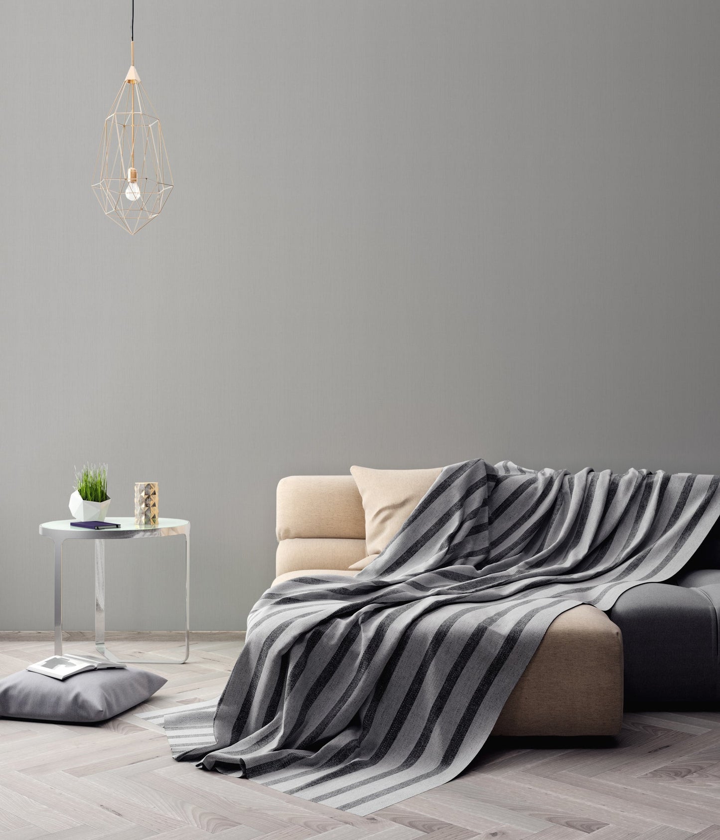Attractive Vinyl-Vliestapete Grau 10,05 m x 0,53 m