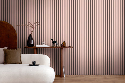 Mustertapete Holzlatten-Optik Rosa & Schwarz - 10,05 m x 0,53 m