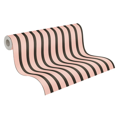 Mustertapete Holzlatten-Optik Rosa & Schwarz - 10,05 m x 0,53 m