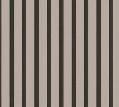 Mustertapete Holzlatten-Optik Taupe & Schwarz - 10,05 m x 0,53 m
