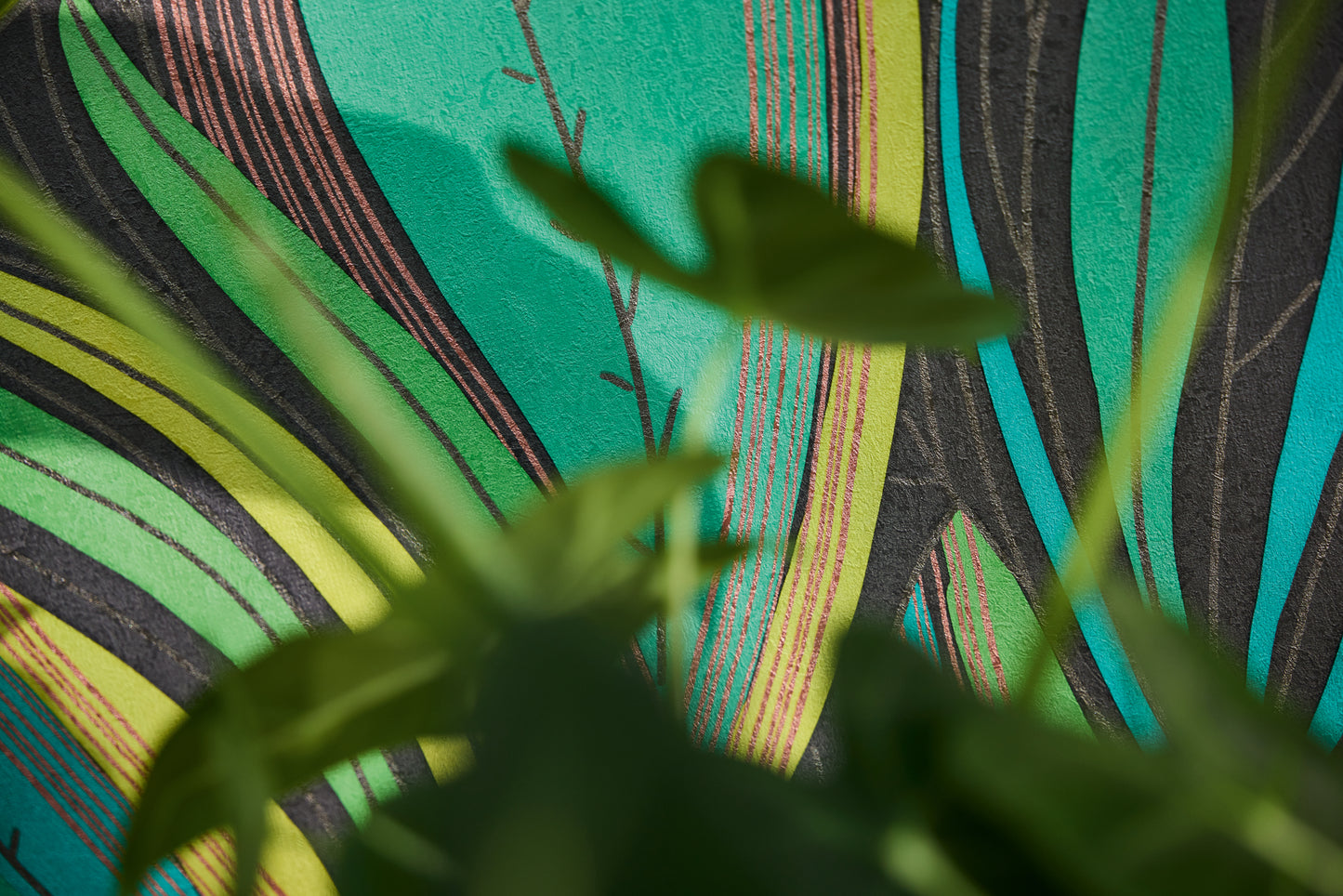 Livingwalls Metropolitan Stories Hot Spots Nils - Waikiki Beach Blätter Grün - 10,05 m x 0,53 m