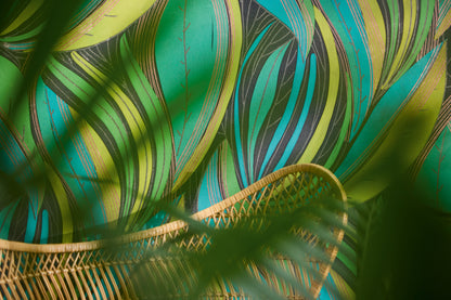 Livingwalls Metropolitan Stories Hot Spots Nils - Waikiki Beach Blätter Grün - 10,05 m x 0,53 m