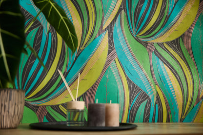 Livingwalls Metropolitan Stories Hot Spots Nils - Waikiki Beach Blätter Grün - 10,05 m x 0,53 m
