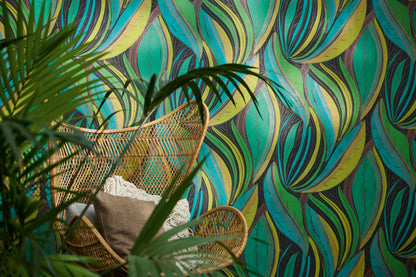 Livingwalls Metropolitan Stories Hot Spots Nils - Waikiki Beach Blätter Grün - 10,05 m x 0,53 m