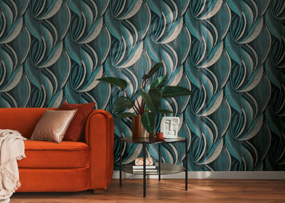 Livingwalls Metropolitan Stories Hot Spots Nils - Waikiki Beach Blätter Blau - 10,05 m x 0,53 m