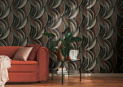 Livingwalls Metropolitan Stories Hot Spots Nils - Waikiki Beach Blätter Braun - 10,05 m x 0,53 m