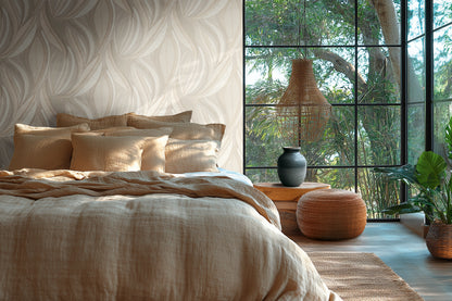 Livingwalls Metropolitan Stories Hot Spots Nils - Waikiki Beach Blätter Creme - 10,05 m x 0,53 m
