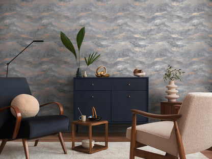 Livingwalls Metropolitan Stories Hot Spots Lucia - Toskana Landschaft Schwarz Gold - 10,05 m x 0,53 m