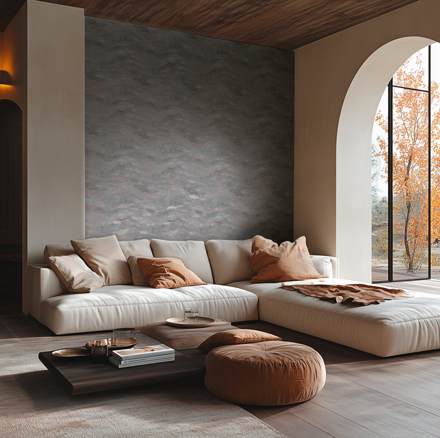Livingwalls Metropolitan Stories Hot Spots Lucia - Toskana Landschaft Schwarz Gold - 10,05 m x 0,53 m