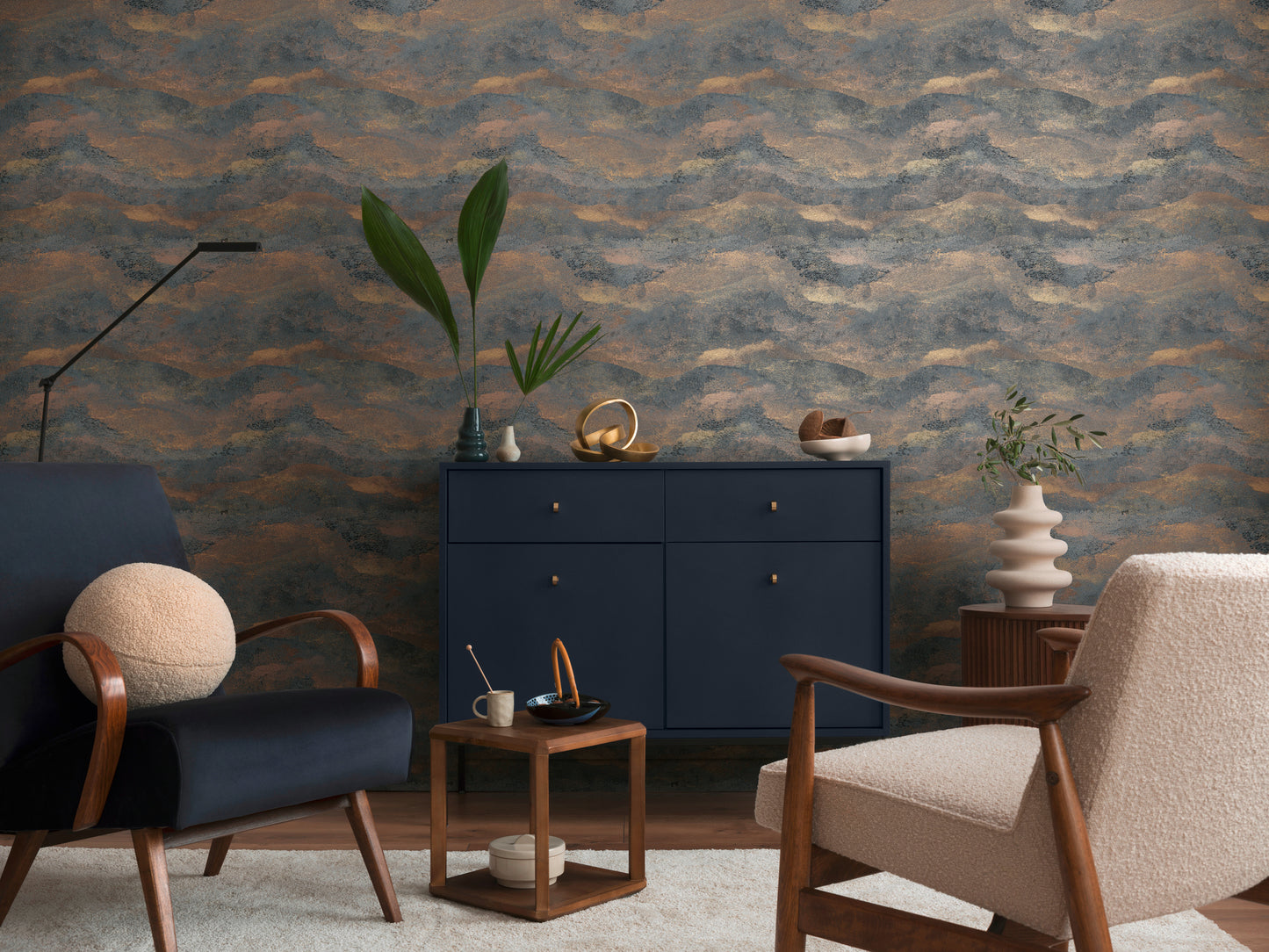 Livingwalls Metropolitan Stories Hot Spots Lucia - Toskana Landschaft Schwarz Grau - 10,05 m x 0,53 m
