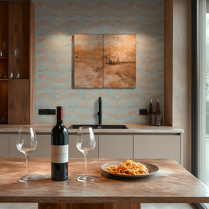 Livingwalls Metropolitan Stories Hot Spots Lucia - Toskana Landschaft Hellblau - 10,05 m x 0,53 m