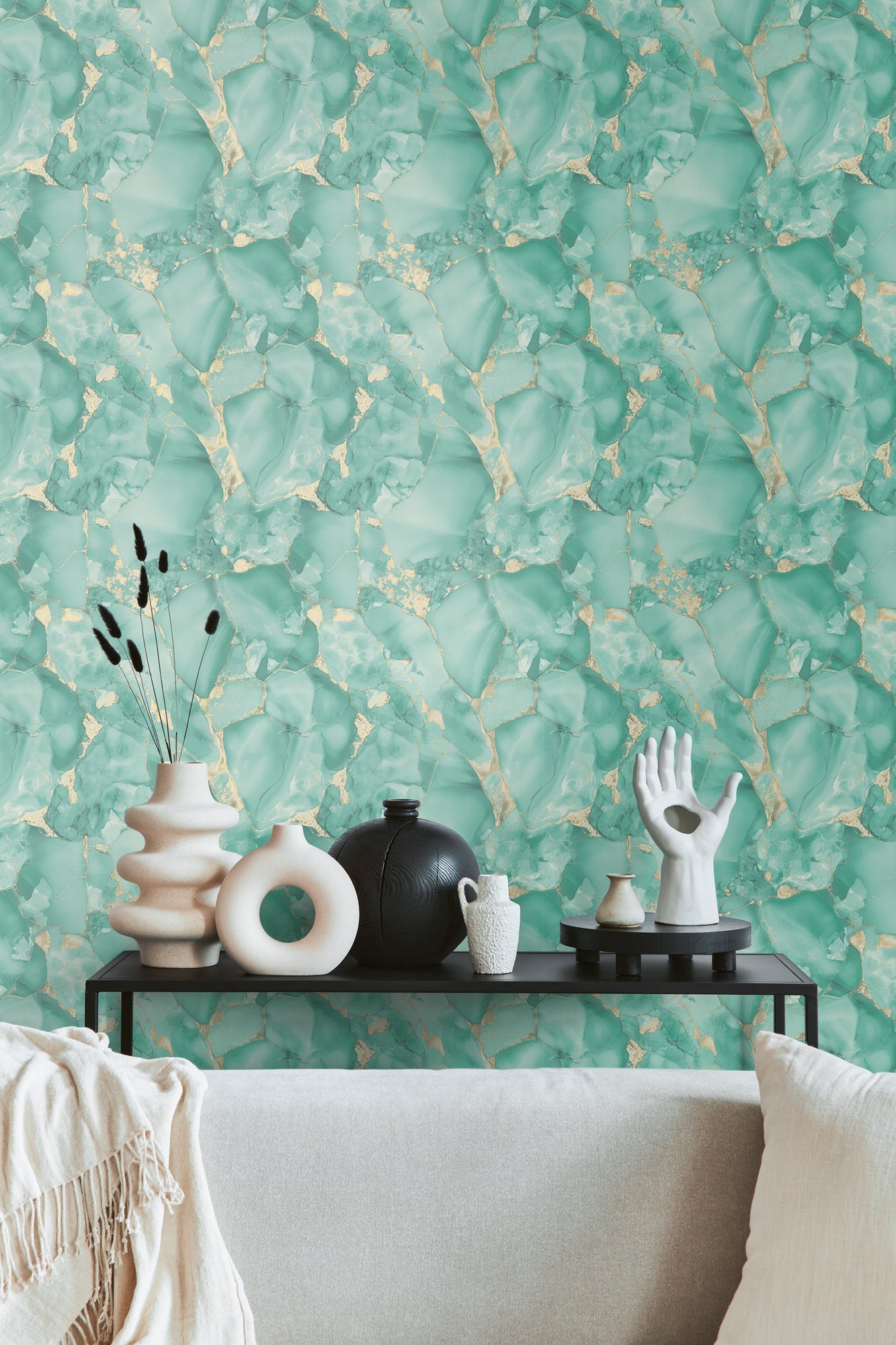 TP Malachit Vinyl-Vliestapete 10,05 m x 1,06 m